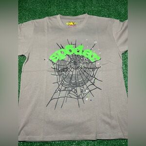 Gray Spider Web Graphic Tee